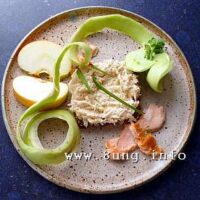 ☕ Rezept: Stremellachs, Sellerie, Kohlrabi, Apfel, Lorbeerblatt mit Frischkäse