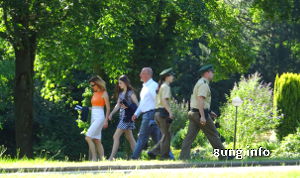 Polizei in Bayreuth auf dem Grünen Hügel