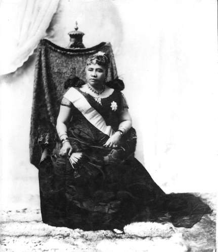 Die hawaiische Königin Lili'uokolani, 1838-1917, Aufnahme Anfang 1890er Jahre, Copyright Lorenz Gonschor