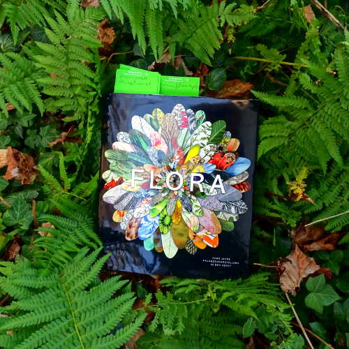 Buch "Flora" im grünen Farn