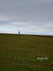 Einsamer Spaziergänger auf der Höhe