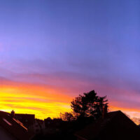☼ Wetter im Februar: Sonnenuntergang in Bonbonfarben