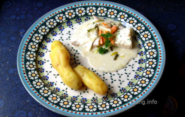 Fisch, Kartoffel mit Sauce
