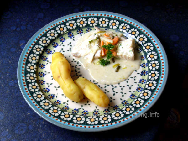 Fisch, Kartoffel mit Sauce