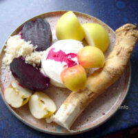 Frisch im Dezember: Rote Bete, Apfel, Meerrettich mit Frischkäse