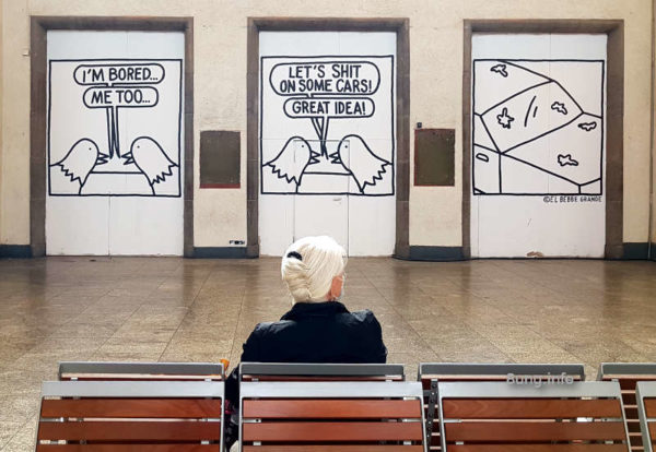 ☛ Graffiti in Stuttgart im Stadtpalais | Kulturmagazin 8ung.info Graffiti im Bahnhof Stuttgart - 3x Humor - Cartoon