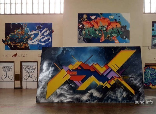 ☛ Graffiti in Stuttgart im Stadtpalais | Kulturmagazin 8ung.info Graffiti im Bahnhof Stuttgart - abstrakte Zacken
