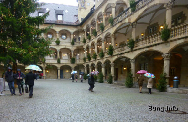 Wetter im Februar - Altes Schloss, Landesmuseum, Regen