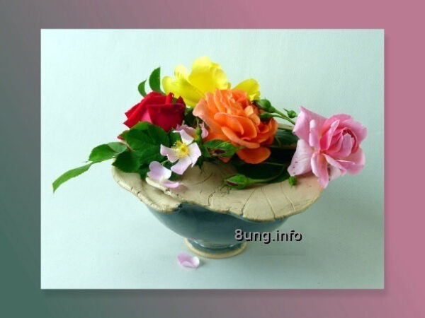 ☼ Wetterprognose: Eisheilige 2011 / 2012 / 2013 | Kulturmagazin 8ung.info Blumengesteck mit Rosen ind rosa, rot, orange, gelb