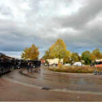 Wetter im November - Regenbogen über dem Busbahnhof in Kirchheim/Teck
