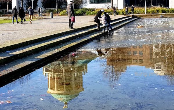 Spiegelung mit dem goldenen Hirschen im Eckensee